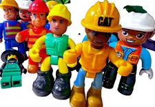 LEGO DUPLO Community  Workers Figures Job Lot x9 Construction Builder CAT