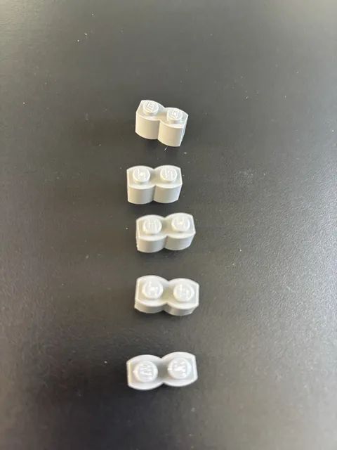 (5 Pcs) LEGO Parts - Gray Brick, 1 x 2 with Log Profile - No 30136