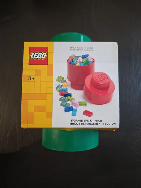 LEGO Round Storage Brick 1 Knob Single Stud Green Organizer Project Case Tub
