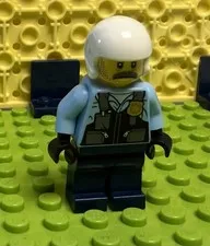 LEGO minifigure Town City Helicopter Pilot Sam Grizzled Set 60243 -cty1131