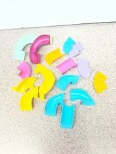 Lot Of 16 LEGO Friends Stairs And Slides Straight & Curved Yellow Pink Blue