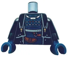 Lego 75326 Star Wars Minifig Black TORSO Coat Dk Blue Shirt Necklace Hood D365
