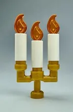 Genuine LEGO® Candelabra w/ 3 White Candles & Flames – Choose Quantity – New