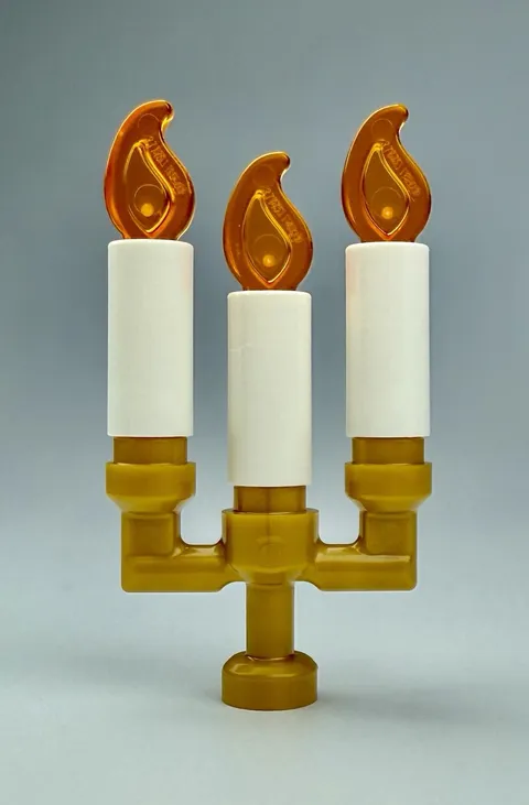 Genuine LEGO® Candelabra w/ 3 White Candles & Flames – Choose Quantity – New