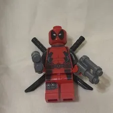 LEGO Deadpool Minifigure W/Brown Backpack Accessory.  100% Official LEGO