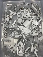 1 lb. Bulk Mixed Gray Legos - standard blocks and unique pieces (Lot L)