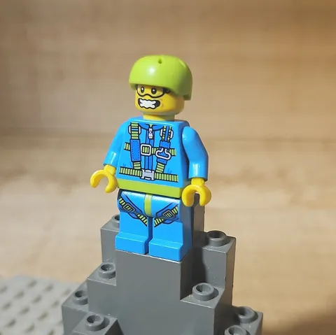 LEGO Plastic Minifigure Blue Flight Suit Outfit w/ Lime Green Helmet