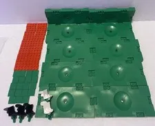 Lego Soccer Field Lot of 10 Base Plates 5 Seats, 20 2x4 Red & 19 2x2 Green Tiles