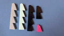 15 LEGO parts pieces, angle 75 degree slope 2x1x3, #4460, black teal pink gray