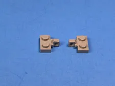 2x LEGO Old Lt Gray Hinge Plate 1x2 Locking 1 Finger on Side 4482 4489 #44567a