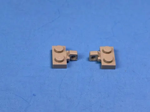 2x LEGO Old Lt Gray Hinge Plate 1x2 Locking 1 Finger on Side 4482 4489 #44567a