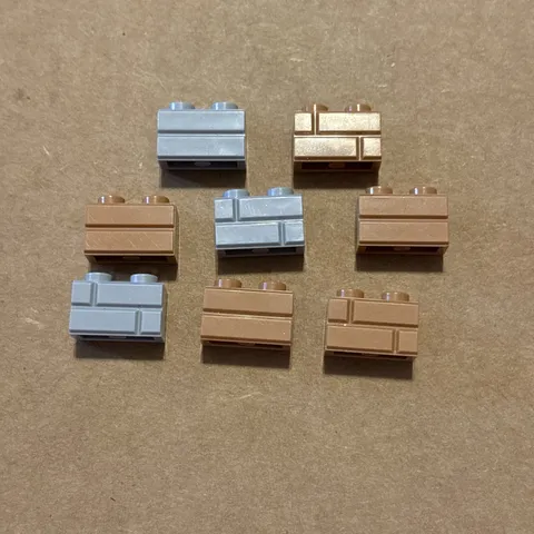 Lot Of 8 LEGO Parts 98283 Brick Modified 1 x 2 Masonry Profile