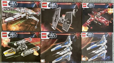 Lot of 6 Lego Star Wars Star Fighter MANUAL 9492 9497 9525 9495 9493