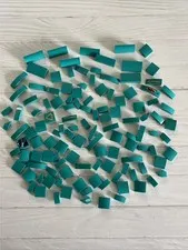 LEGO LOT DARK TURQUOISE 118 PCS 2X2 2X1 1X4 CURVE SLOPE BRICK VARIETY