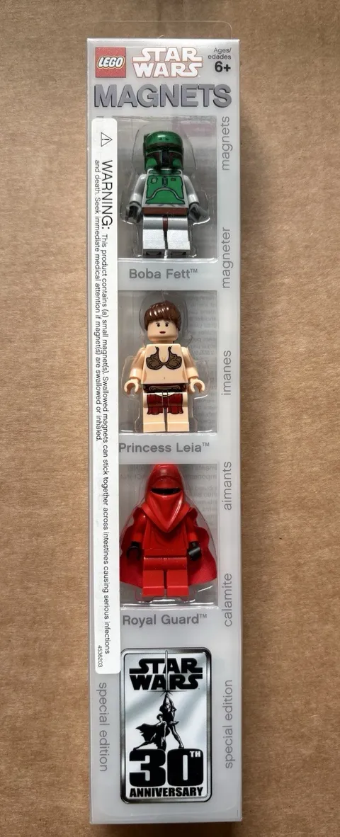 LEGO Star Wars Minifig Magnet Set Boba Fett Slave Princess Leia Royal Guard New