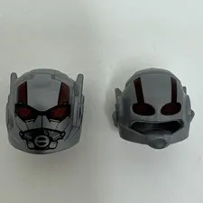 Lego Minifig Ant Man Helmet with Ear Antennae Red Goggles & Stripes Lot of 2