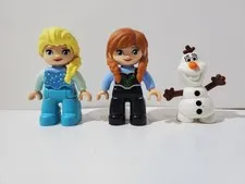 Lot (3) Lego Duplo Minifigures From Disney Frozen Set #10899 Elsa's Ice Castle