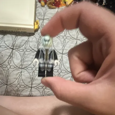 LEGO Minifigure Light Blue Head Black Suit Jacket Torso White Hands Plastic