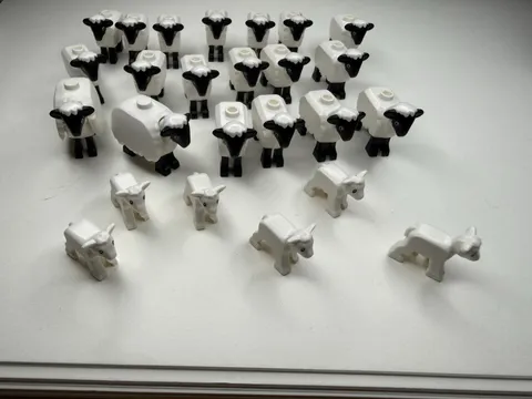 Lego Animal Sheep And Baby Sheep Lamb Lot Of 25