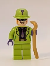 The Riddler LEGO Minifigure SH0593 DC Batman 76120 76137 Gold Crowbar Retired