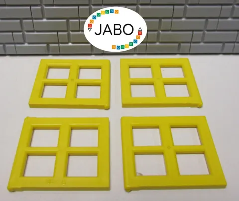 (A7/5/2) LEGO 4x 4133 Windowpane Yellow for Window 4132 2x4x3