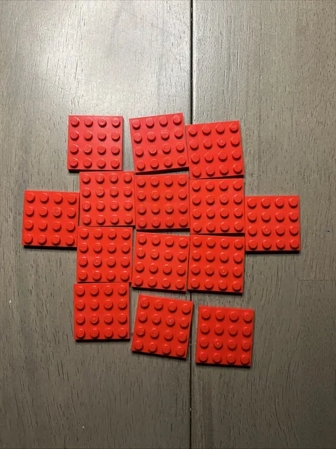 LEGO 3031 Red Baseplate 4x4 - 14 Pieces