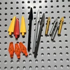 LEGO 27257 64727 18041 4497 Spear Spike Harpoon Black Silver Gold Red Neon  13pc