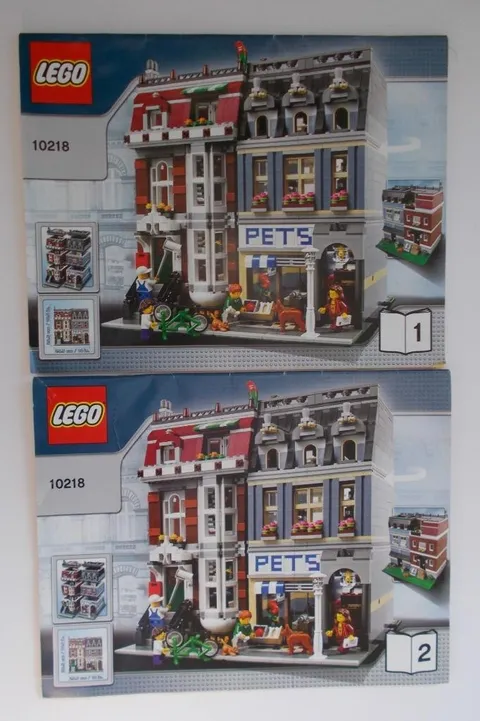 2 Lego PETS Creator Pet Shop Manuals 10218 (1 + 2) No Legos Manuals Only
