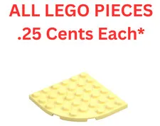 LEGO Plate 6x6 Round Corner Bright Light Yellow 6003 - Genuine LEGO Parts Pieces