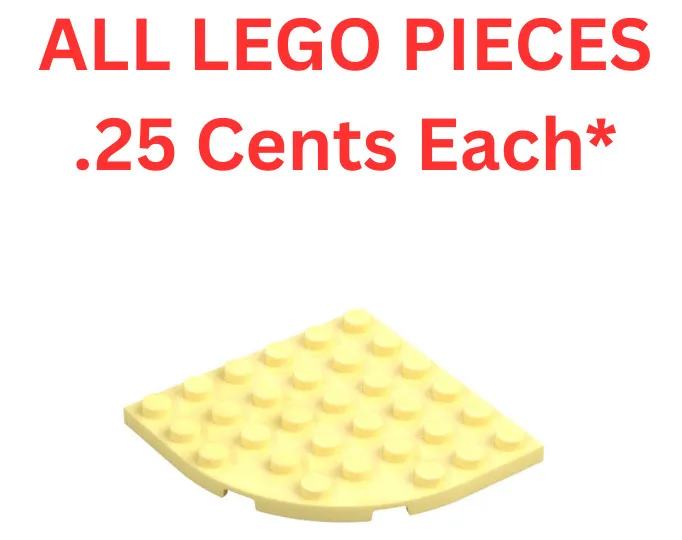 LEGO Plate 6x6 Round Corner Bright Light Yellow 6003 - Genuine LEGO Parts Pieces
