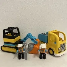 Lego Duplo 10931 Truck & Tracked Excavator Complete Set Construction Site