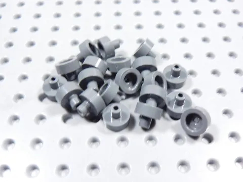 LEGO Lot of 20 Dark Bluish Gray Round 1x1 Plates w/ Pin BE
