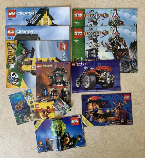 Vintage Lego Catalogs/Instruction Manuals: Pirates, Castle, Technic, Knights