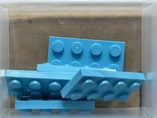 LEGO Parts - Medium Azure Plate 2 x 4 - No 3020 - QTY 5
