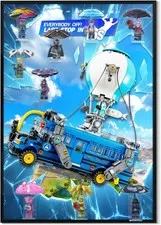 Acrylic Wall Display for Lego Fortnite Battle Bus (77073)