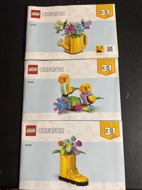 LEGO Flowers In Watering Can Creator 3 In 1 31149 Instructions Manual ONLY 3 Set