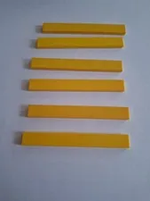 No 363. 6x Lego Tile 1x8.  4162 Yellow