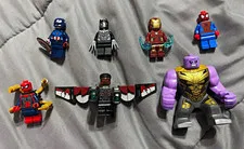 LEGO Marvel Minifigure Lot Captain America Iron Man Spider-Man Thanos