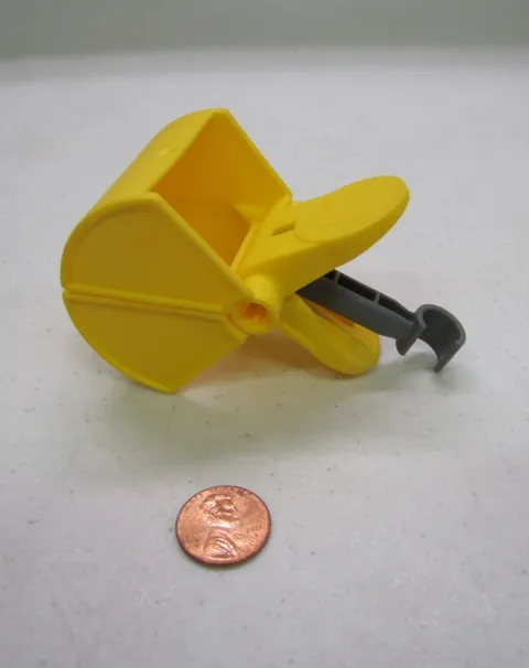 2010 Lego Duplo Yellow Crane Bucket 89389 Jaws, Spring and Dark Bluish Gray Top