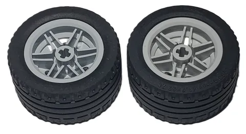 Lego Lot Of 2 Racing Wheel And tires 43.2x22 ZR Light Bluish Gray
