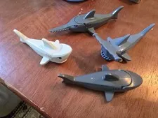 LEGO Great White Gray Shark, White Shark,  Sawfish & Hammerhead Lot of 4 Sharks
