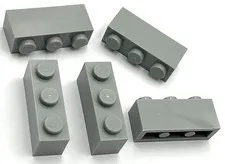 Lego 5 New Light Bluish Gray Bricks Building Blocks 1 x 3 Stud Parts
