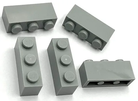 Lego 5 New Light Bluish Gray Bricks Building Blocks 1 x 3 Stud Parts
