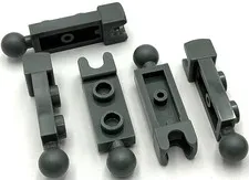 Lego 5 New Dark Bluish Gray Plates Modified 1 x 2 with Tow Ball Parts