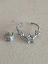 BARBIE JEWELRY SILVER (Matte) STAR NECKLACE, & WATCH SET