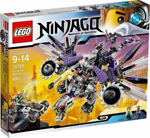 LEGO 70725 Ninjago NINDROID MECHDRAGON 691 Pcs 2014 New And Sealed MISB
