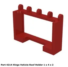 Lego 1x 4214 Red Hinge Vehicle Roof Holder 1 x 4 x 2 Vf