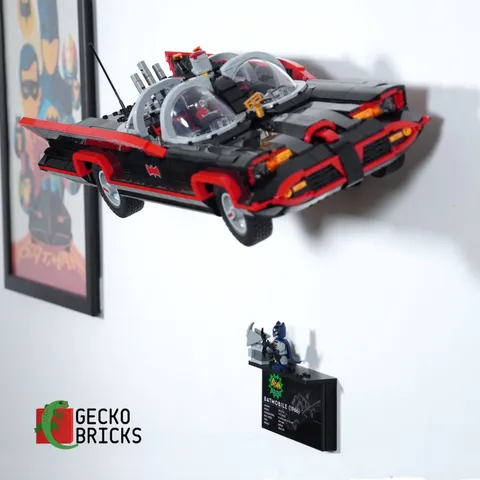 3D Printed Wall Mount for LEGO® Classic TV Series Batmobile (Set 76328)