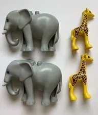 Lot Of Lego Duplo Zoo Animals 2x Elephants 2x Giraffes