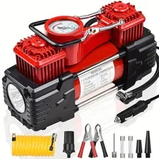 Meshuba Dual Cylinder Tire Inflator Air Compressor 150 Psi 12V Dc Portable Air